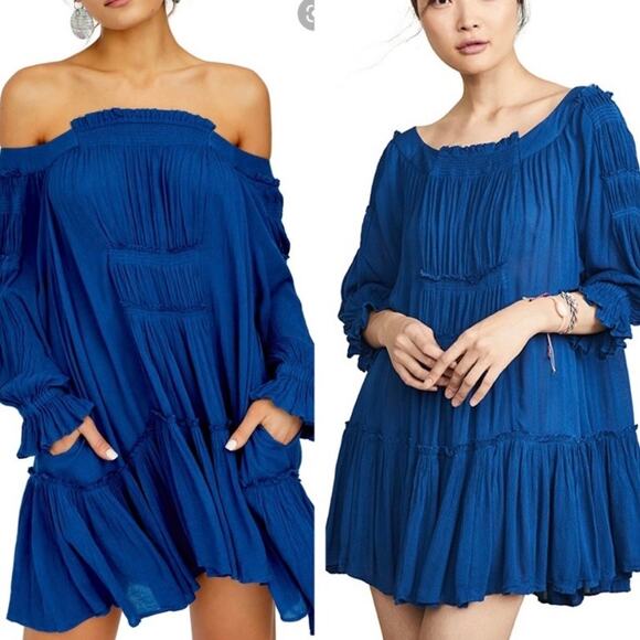 Free People Peach See Ya There Oversized Mini Dress Sz.L - Picture 6 of 16